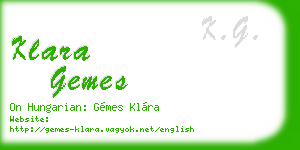 klara gemes business card